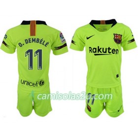 Camisolas de Futebol FC Barcelona D.DEMBELE 11 Criança Equipamento Alternativa 2018/19 Manga Curta 